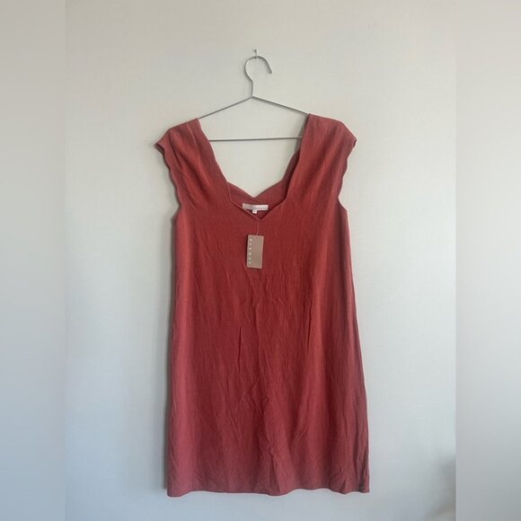 Monk & Lou Coral Linen Shift Dress - Picture 2 of 7